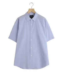 Fine Cotton Seersucker Striped S/S Shirt
