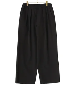 Scale Off Gabardine Two Tuck Wide Trousers