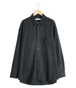 Wool Smooth Flannel Oversized Regular Collar Shirt