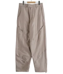 Cotton Silk Blend Helicoid Wide Pants