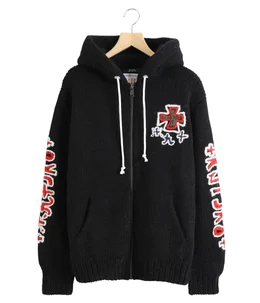 ライスナインテン RICE NINE TEN Hand Knit Zip Up RICE NINE TEN ライスナインテン Hand Knit Zip Up Hooded dark