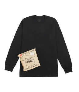 1P Hanes T-SHIRTS KURO クルーネックロングスリーブTシャツ