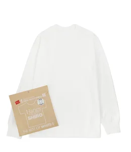 1P Hanes T-SHIRTS SHIRO クルーネックロングスリーブTシャツ