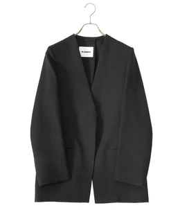 ジルサンダー シルク混合 テーラードジャケット 38 緑 JIL SANDER イタリア製 レディース   【221122】