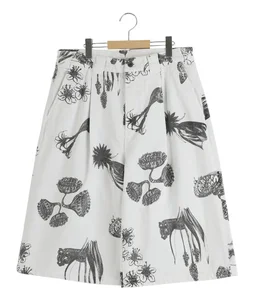 SHORT PANTS - Hand Drawing SUMI Printing -