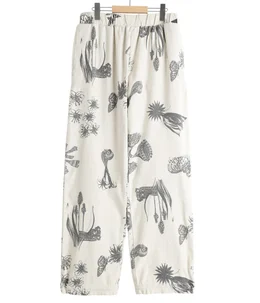 EASY PANTS - Drawing Print Doble Cloth -