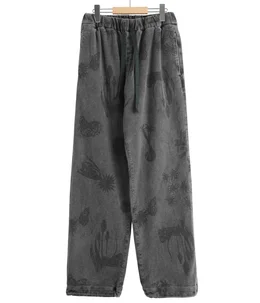 EASY PANTS- Drawing Sumi Print Doble＋Needle＋Sumi O.D -