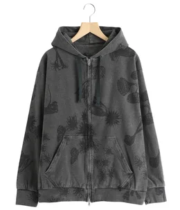ZIP UP HOODED- Drawing Sumi Print Doble + Needle + Sumi O.D -