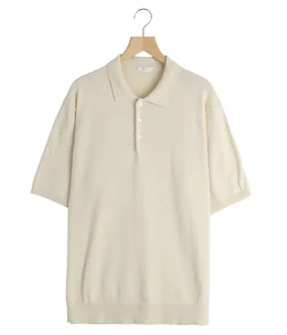 【予約】COTTON WASHI BOUCLE HALF SLEEVE POLO SWEATER