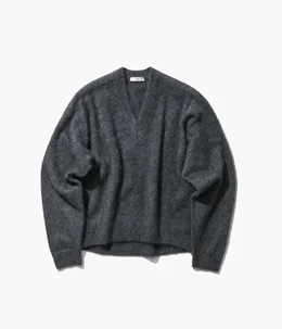 予約】【レディース】ROYAL CASHMERE FUR V NECK SWEATER | ATON