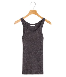 【レディース】GLITTER RIBBED KNIT TANK TOP