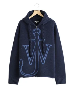 JWアンダーソン　ブルゾン（冬アウター） ANCHOR EMBROIDERY ZIPPED HOODIE | JW ANDERSON(ジェイダブリュー