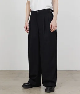 【予約】TWO TUCK MILITARY TROUSERS -RECYCLED POLYESTER NONMULESED WOOL GABARDINE-