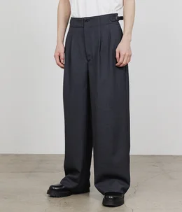 【予約】TWO TUCK MILITARY TROUSERS -RECYCLED POLYESTER NONMULESED WOOL GABARDINE-