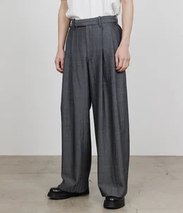 【予約】TWO TUCK BAGGY TROUSERS -TUMBLED WOOL SERGE-