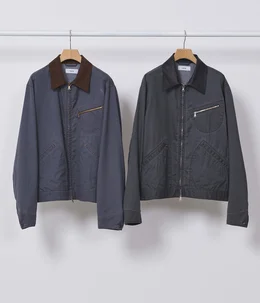 予約】WORK JACKET -WASHABLE 2/72 WOOL GABARDINE PIGMENT PRINT