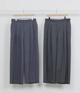 予約】TWO TUCK BUGGY TROUSERS -WASHABLE 2/72 WOOL GABARDINE