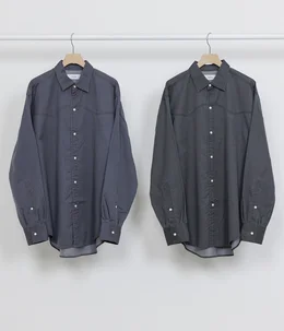 予約】WESTERN SHIRT -WASHABLE 2/72 WOOL GABARDINE PIGMENT PRINT