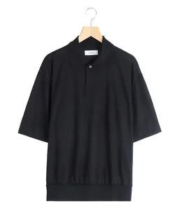 【予約】ONE BUTTON POLO TEE S/S -SUPER 120s WASHABLE WOOL SINGLE JERSEY-