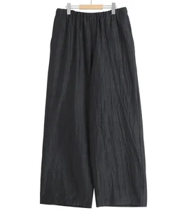 WIDE CYLINDER FIT EASY PANTS -WOOL SILK FEATHER CLOTH-