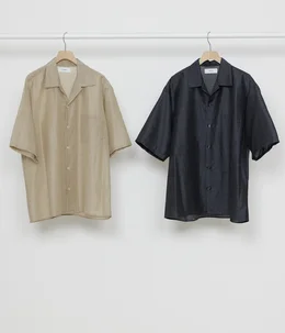 【予約】OPEN COLLAR S/S SHIRT -WOOL SILK FEATHER CLOTH-