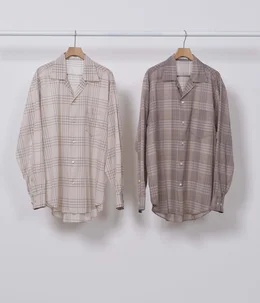 【予約】OPEN COLLAR L/S SHIRT -60/1 ORGANIC COTTON HIGH TWISTED LOAN-
