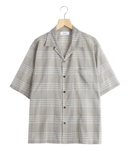 OPEN COLLAR S/S SHIRT -60/1 ORGANIC COTTON HIGH TWISTED LOAN-