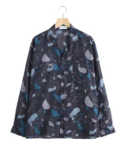 SILK OPEN COLLAR L/S SHIRT -HABUTAE SILK-