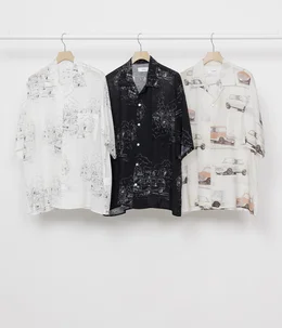 【予約】OPEN COLLAR S/S SHIRT -CUPRO SILK LAWN-