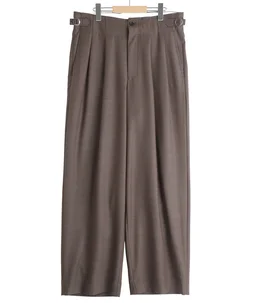TWO TUCK MILITARY TROUSERS -WOOL HIGH TWIST TROPICAL-