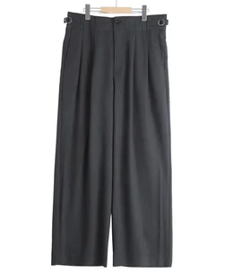 TWO TUCK MILITARY TROUSERS -WOOL HIGH TWIST TROPICAL-