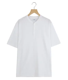 HENLEY NECK TEE -ORGANIC COTTON OPEN-END YARN KNIT-