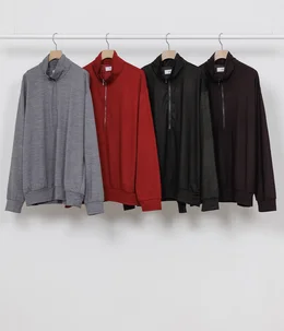 【予約】HALF-ZIP STAND  -SUPER 100s WASHABLE WOOL JERSEY-