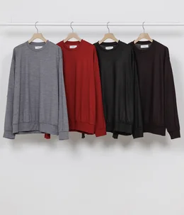 【予約】CREW NECK L/S TEE -SUPER 100s WASHABLE WOOL JERSEY-