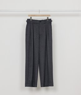 【予約】DOUBLE PLEATED MILITARY TROUSERS -WOOL SILK CASHMERE BEAVER-