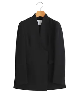 【レディース】Acetate Polyester Collarless Double Breasted Suit Jacket