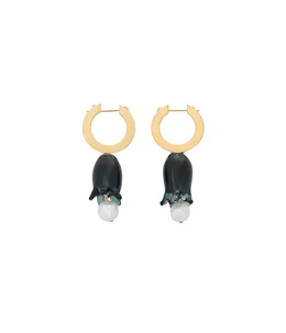 【レディース】Floral Motif Glass Earrings