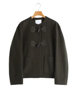 【レディース】Cording Embroidery Short Duffle Coat