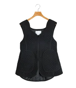mamekurogouchi マメクロゴウチ ベスト 黒 サイズ1 レディース】Floral Jacquard Quilting Vest | Mame Kurogouchi(マメ