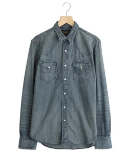 BUFFALO WEST-LONG SLEEVE-SPORT SHIRT-COTTON DENIM