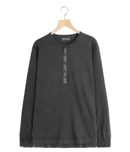 DWELLER L/S HENRY NECK TEE COTTON JERSEY PIGMENT DYE | nonnative