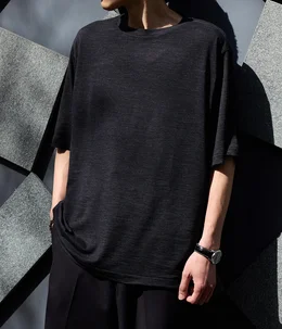 トップス BATONER - SUMMER WOOL T-SHIRT [GREGE] SUMMER WOOL T-SHIRT - WUNDER