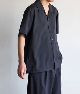 別注 SUPER 160 SOLID WOOL OPEN COLLAR SHIRT