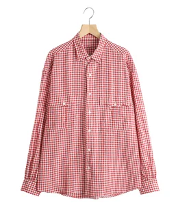 ROLL UP LINEN GINGHAM CHECK SHIRT