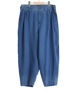 INDIGO LINEN BEBOP PANTS