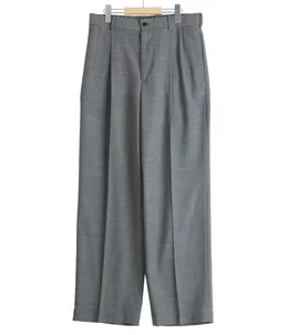 【予約】TWIST WOOL GAUZE TWO TUCKED EASY PANTS