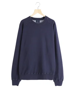 綿アクリル裏毛ラグランクルー
