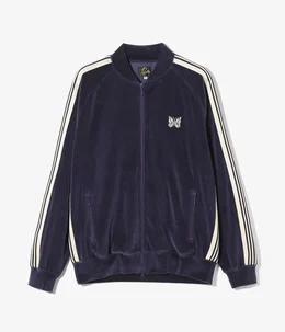【予約】Rib Collar Track Jacket - C/PE Velour