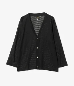 【予約】V-Neck Cardigan - PE/W Raschel Lace