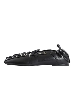 【レディース】Eyelets Lace Up Ballerina Crinkle Oleatex